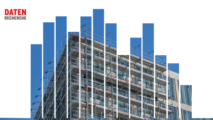 Grafik: Neubau von mehrstöckigem Haus mit Baugerüst. (Quelle: rbb|24/ imago-images/ Joko) Grafik: Neubau von mehrstöckigem Haus mit Baugerüst. (Quelle: rbb|24/ imago-images/ Joko)