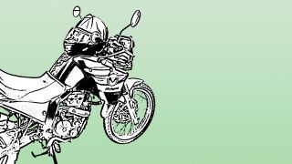 Illustration für "An der Tanke" Motorrad.(Quelle:rbb)