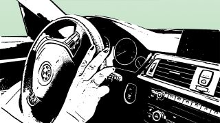 Illustration für "An der Tanke" Am Steuer.(Quelle:rbb)