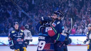Eisbären feiern Treffer im Finale gegen die Haie