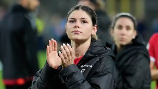 Eileen Campbell beim DFB-Pokal-Achtelfinale zwischen Freiburg und Bayern (Quelle: IMAGO / Steinsiek.ch)